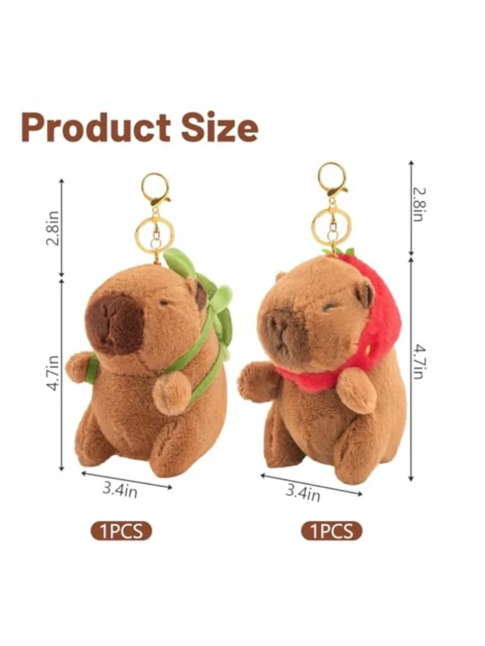 Capybara Keychain Animal Keychains for Backpacks Bag Charm